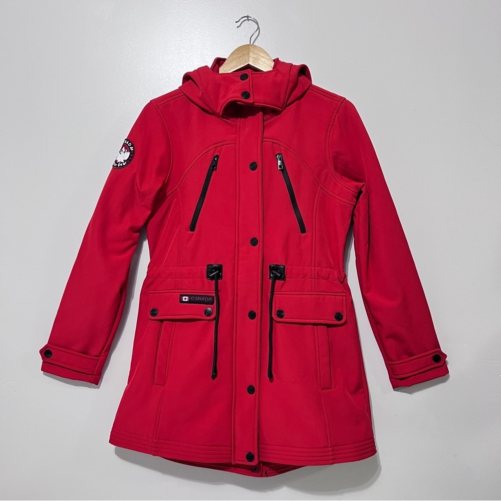 Canada Weather Gear Winter Jacket Womenโs Size Small Red Waterproof Hooded
